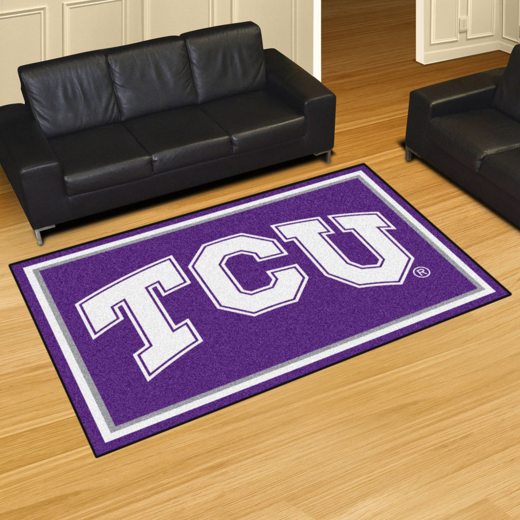 TCU Horned Frogs Plush Rug 5'x8'
