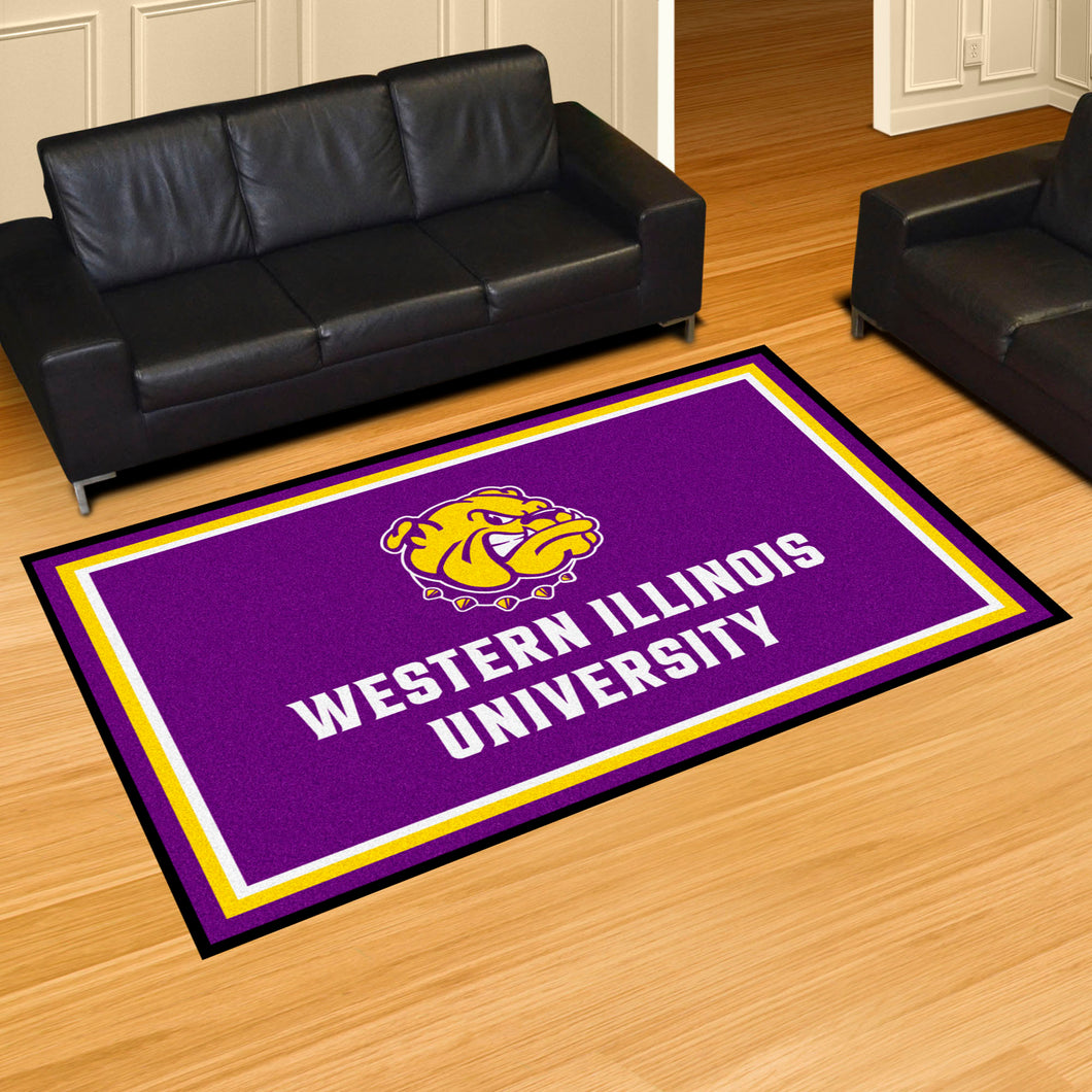 Western Illinois Leathernecks Plush Rug 5'x8'