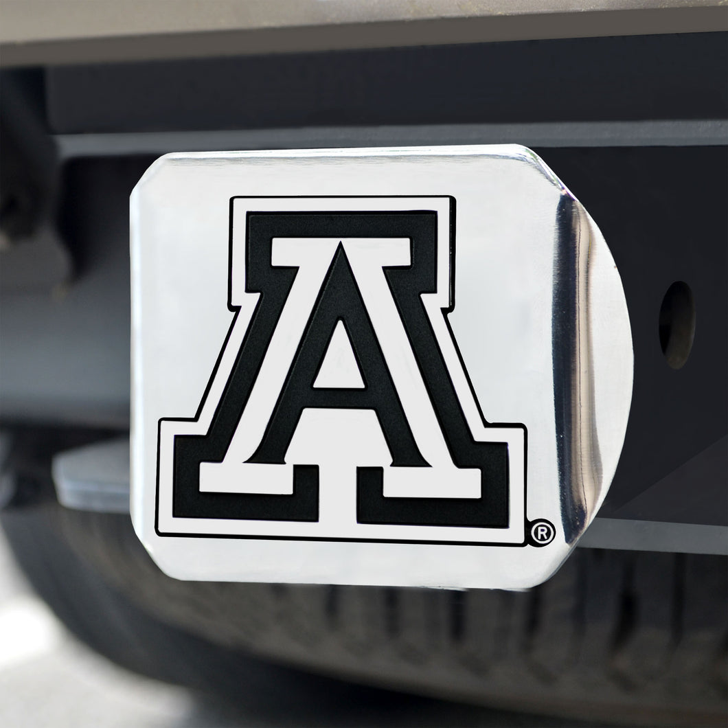 Arizona Wildcats Chrome Emblem On Chrome Hitch Cover
