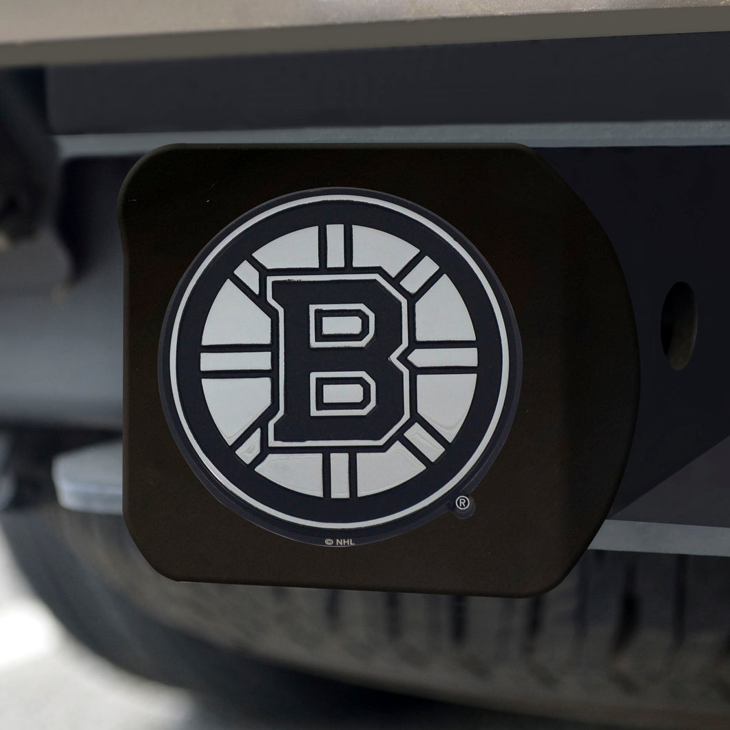 Boston Bruins Chrome Emblem On Black Hitch Cover