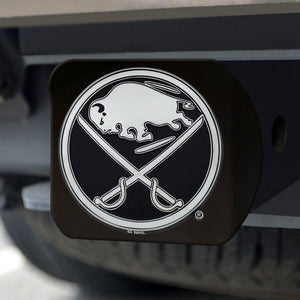 Buffalo Sabres Chrome Emblem On Black Hitch Cover