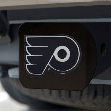 Philadelphia Flyers Chrome Emblem On Black Hitch Cover