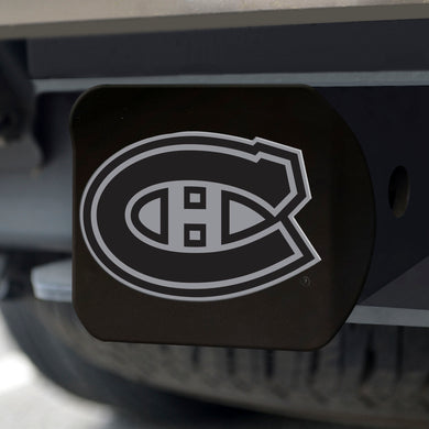 Montreal Canadiens Chrome Emblem On Black Hitch Cover