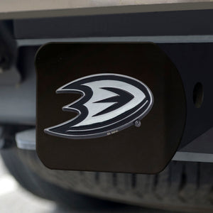 Anaheim Ducks Chrome Emblem On Black Hitch Cover