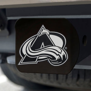 Colorado Avalanche Chrome Emblem On Black Hitch Cover