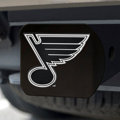 St. Louis Blues Chrome Emblem On Black Hitch Cover