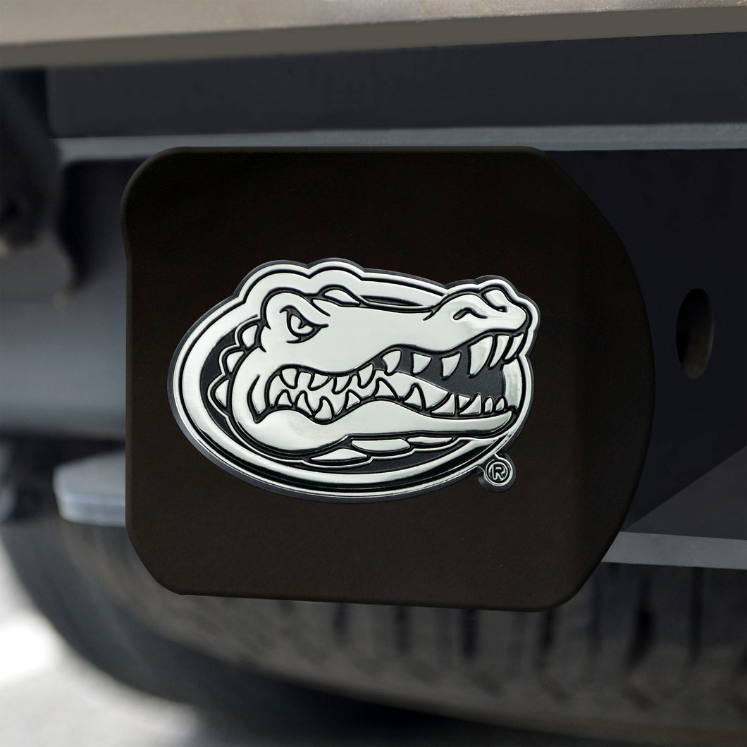 Florida Gators Chrome Emblem On Black Hitch Cover
