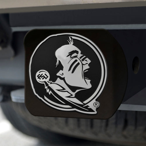 Florida State Seminoles Chrome Emblem On Black Hitch Cover