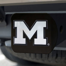Michigan Wolverines Chrome Emblem On Black Hitch Cover
