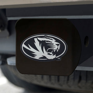 Missouri Tigers Chrome Emblem On Black Hitch Cover