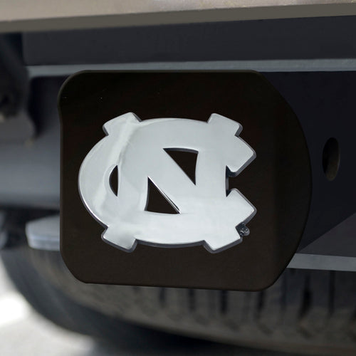 North Carolina Tar Heels Chrome Emblem On Black Hitch Cover