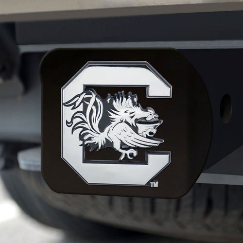 South Carolina Gamecocks Chrome Emblem On Black Hitch Cover