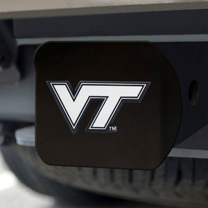 Virginia Tech Hokies Chrome Emblem On Black Hitch Cover