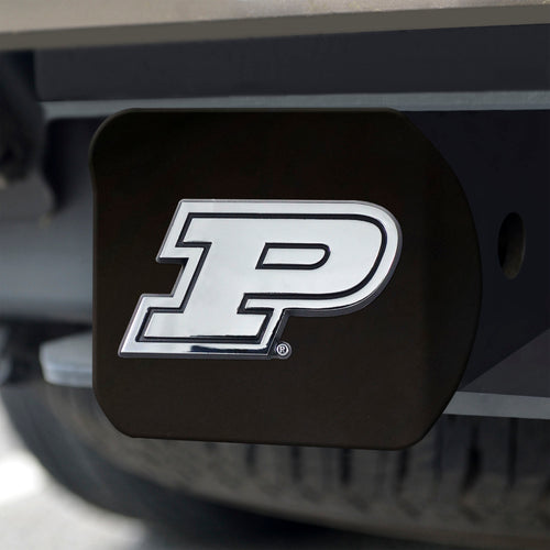 Purdue Boilermakers Chrome Emblem On Black Hitch Cover