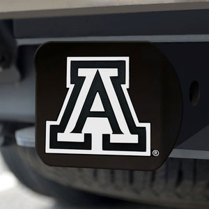 Arizona Wildcats Chrome Emblem On Black Hitch Cover