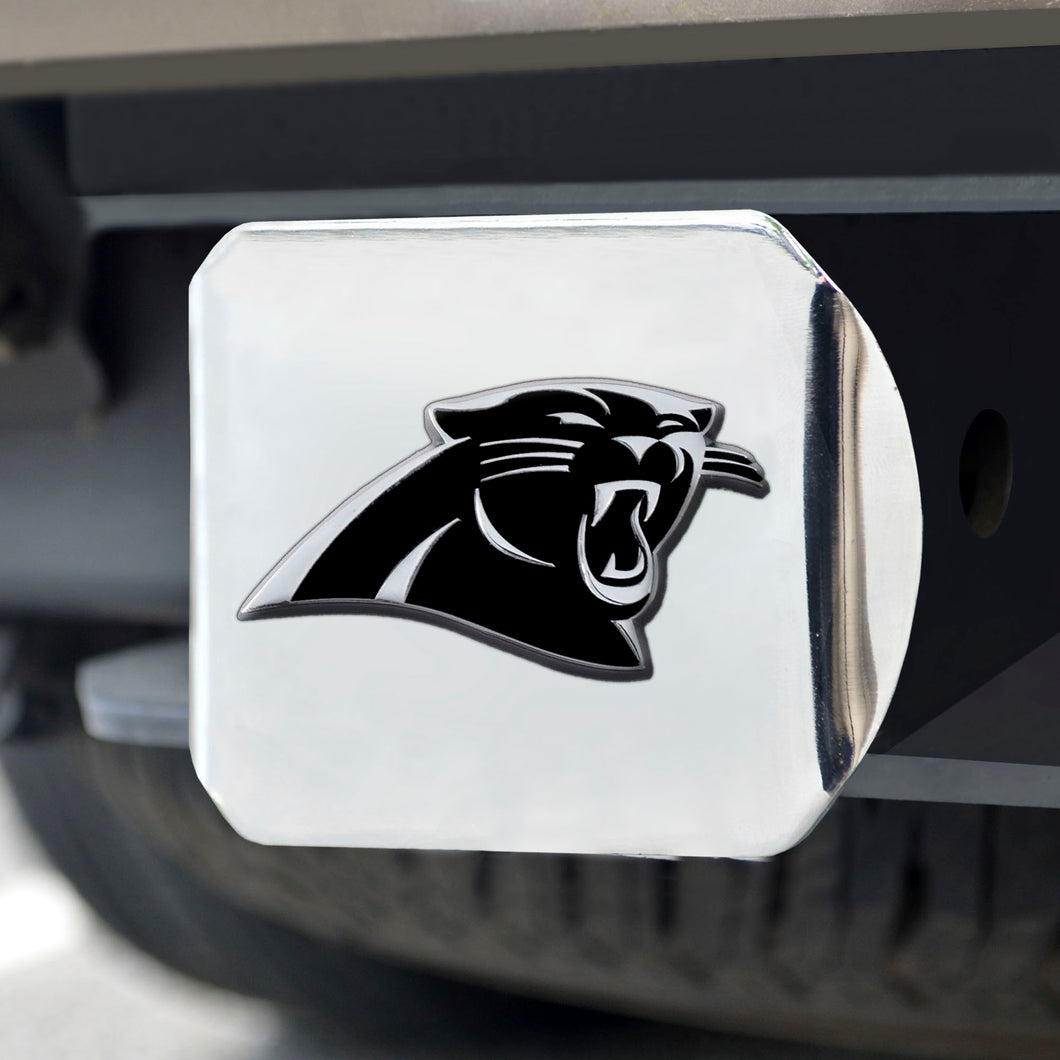 Carolina Panthers Chrome Emblem on Chrome Hitch Cover 