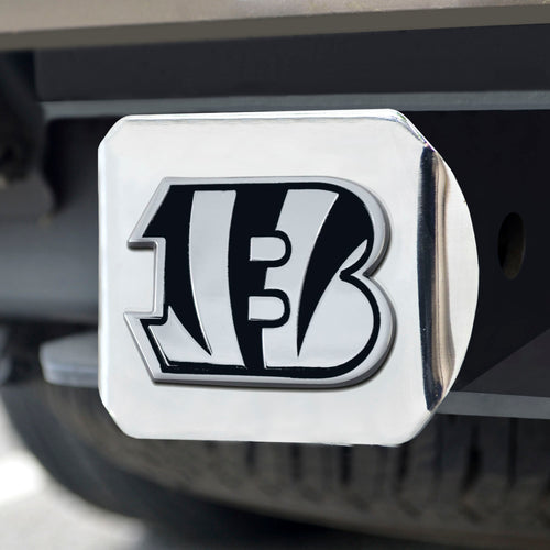 Cincinnati Bengals Chrome Emblem on Chrome Hitch Cover 