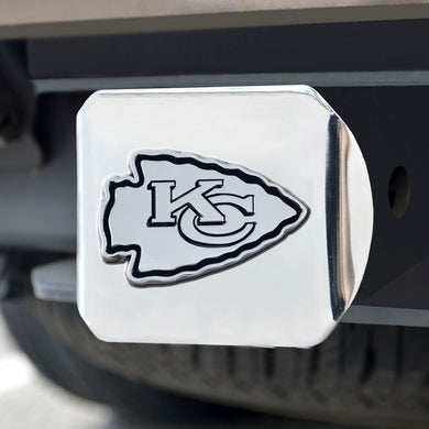 Kansas City Chiefs Chrome Emblem on Chrome Hitch Cover 
