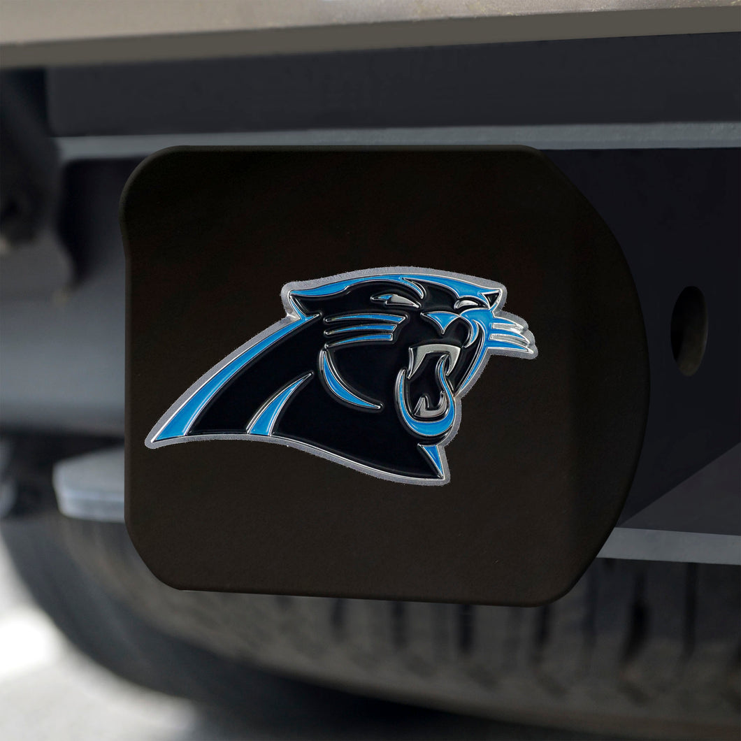 Carolina Panthers Color Emblem On Black Hitch Cover