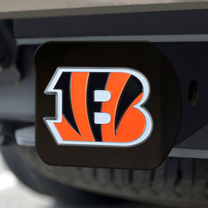 Cincinnati Bengals Color Emblem On Black Hitch Cover