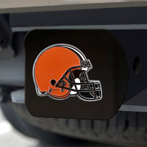 Cleveland Browns Color Emblem On Black Hitch Cover