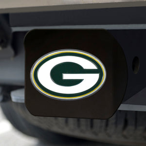 Green Bay Packers Color Emblem On Black Hitch Cover