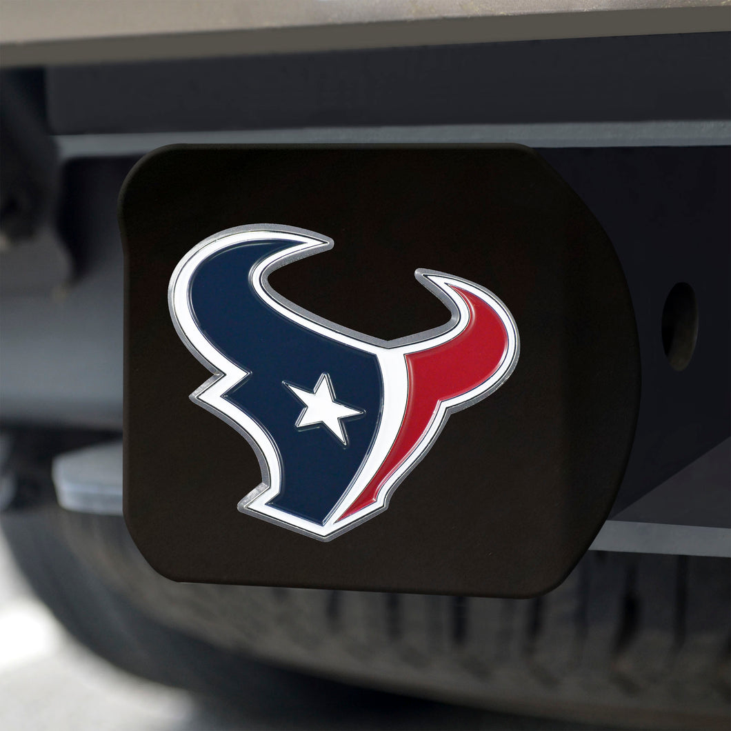 Houston Texans Color Emblem On Black Hitch Cover