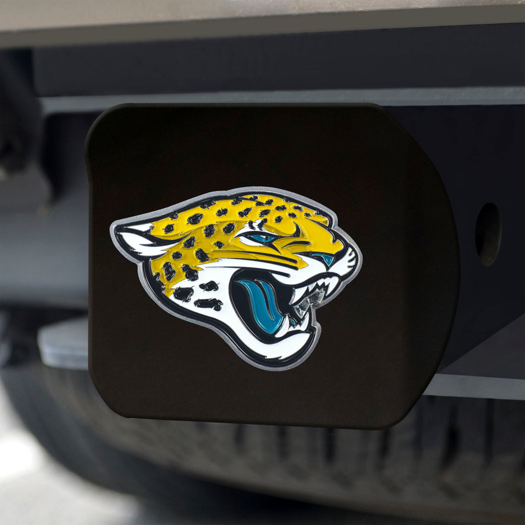 Jacksonville Jaguars Color Emblem On Black Hitch Cover