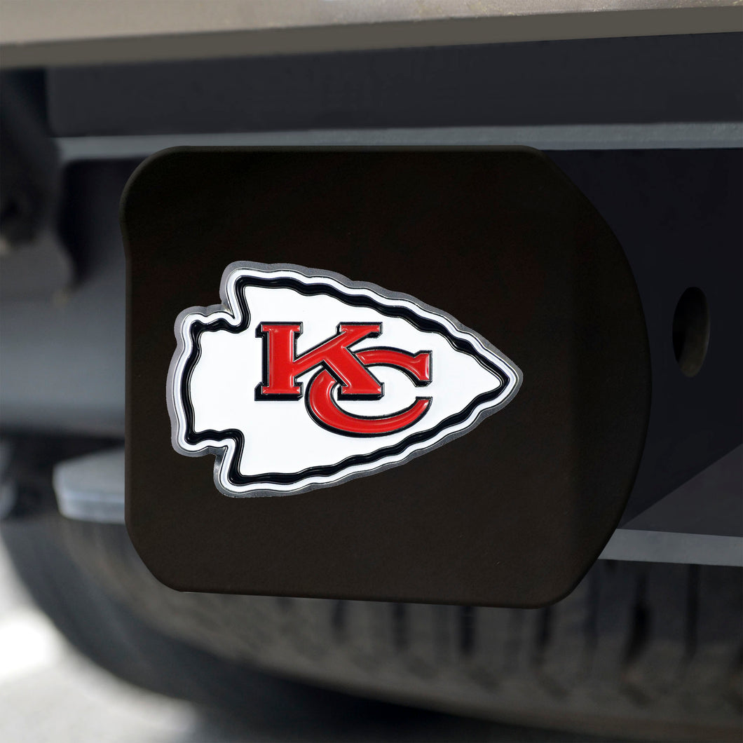 Kansas City Chiefs Color Emblem On Black Hitch Cover