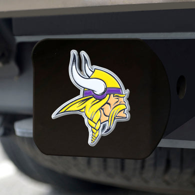 Minnesota Vikings Color Emblem On Black Hitch Cover