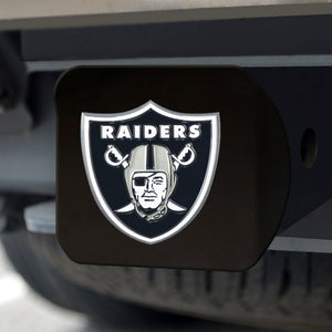 Oakland Raiders Color Emblem On Black Hitch Cover