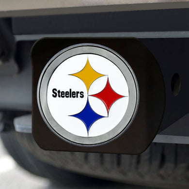  Pittsburgh Steelers Color Emblem On Black Hitch Cover