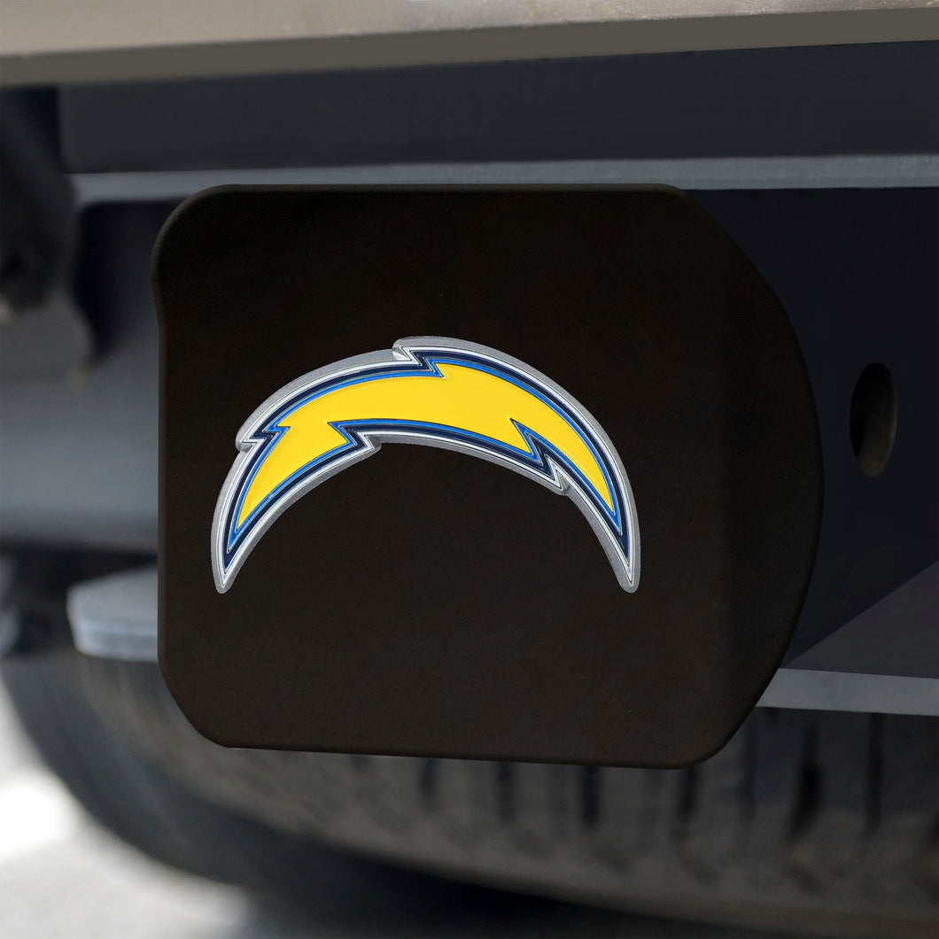 Los Angeles Chargers Color Emblem On Black Hitch Cover