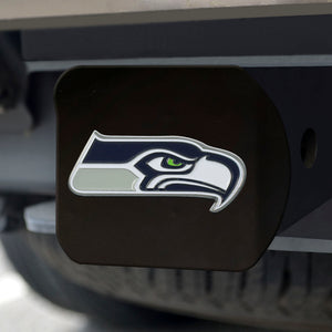 Seattle Seahawks Color Emblem On Black Hitch Cover