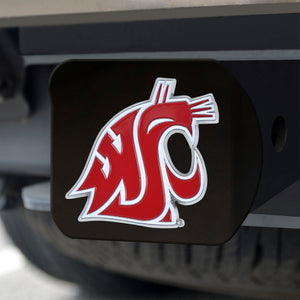 Washington State Cougars Color Emblem On Black Hitch 