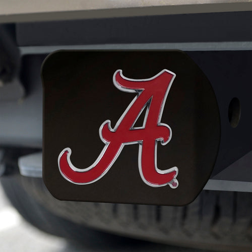 Alabama Crimson Tide Color Emblem On Black Hitch 