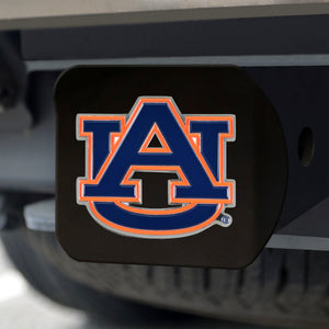 Auburn Tigers Color Emblem On Black Hitch 