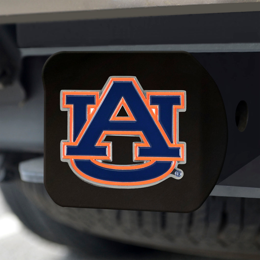 Auburn Tigers Color Emblem On Black Hitch 