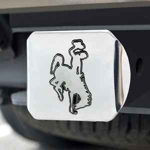 Wyoming Cowboys Chrome Emblem On Chrome Hitch Cover