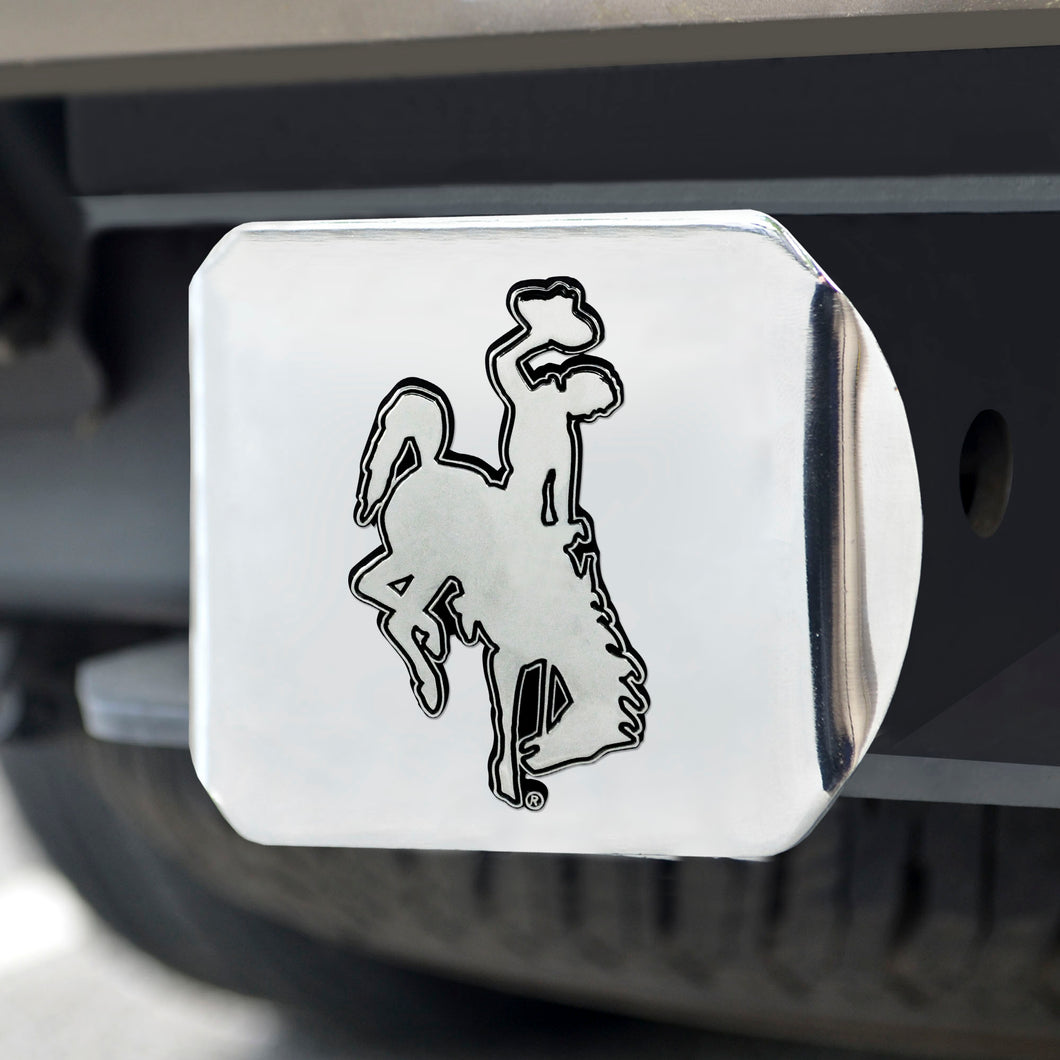 Wyoming Cowboys Chrome Emblem On Chrome Hitch Cover