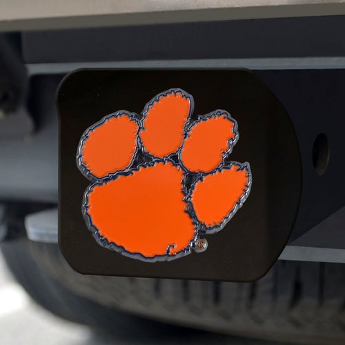 Clemson Tigers Color Emblem On Black Hitch 