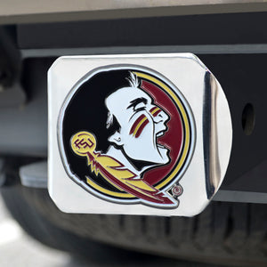 Florida State Seminoles Color Emblem On Chrome Hitch 