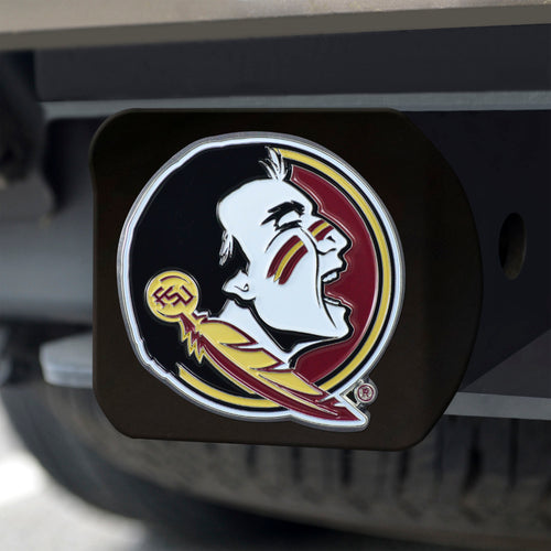 Florida State Seminoles Color Emblem On Black Hitch 
