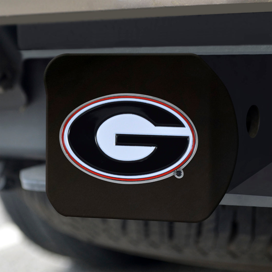 Georgia Bulldogs Color Emblem On Black Hitch 