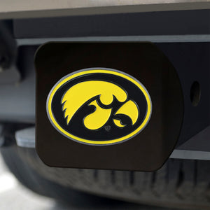 Iowa Hawkeyes Color Emblem On Black Hitch 