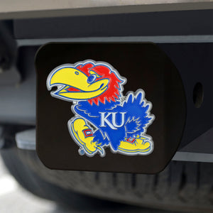 Kansas Jayhawks Color Emblem On Black Hitch 