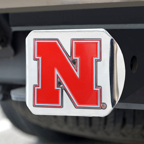 Nebraska Cornhuskers Color Emblem On Chrome Hitch 