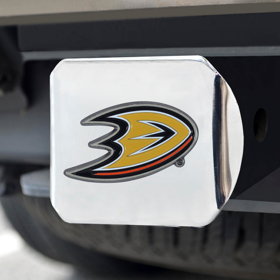 Anaheim Ducks Color Emblem On Chrome Hitch Cover