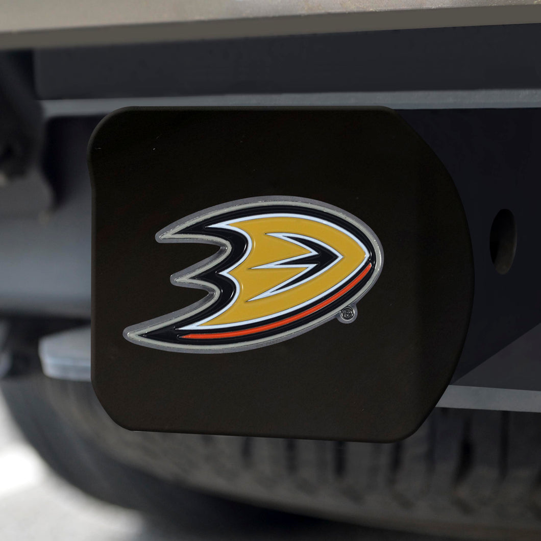 Anaheim Ducks Color Emblem On Black Hitch Cover