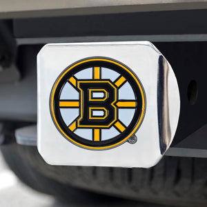 Boston Bruins Color Emblem On Chrome Hitch Cover